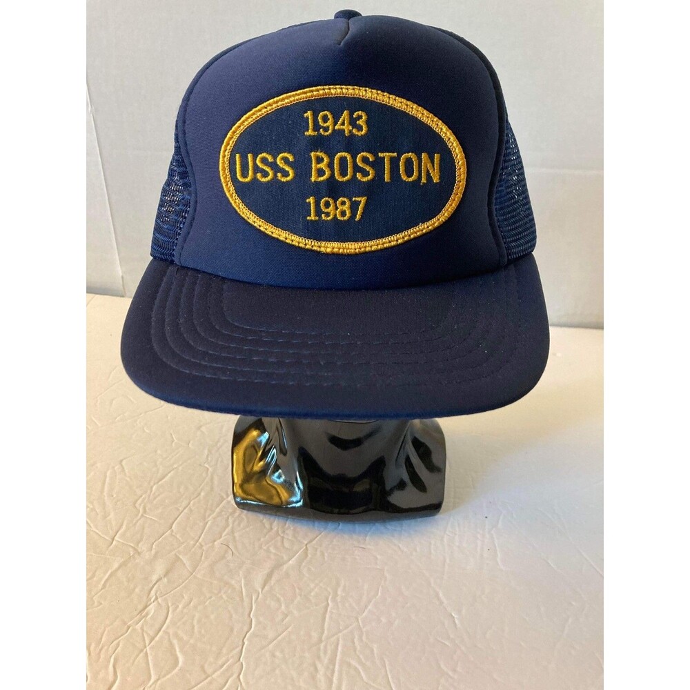 Vintage USS Boston 1943 1987 Trucker Hat Cap New Unworn KC